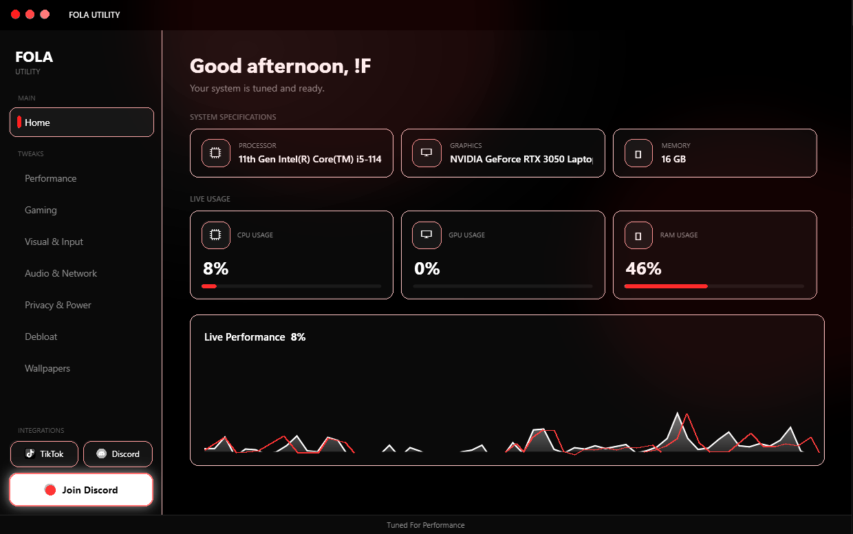 Fola Utility dashboard preview